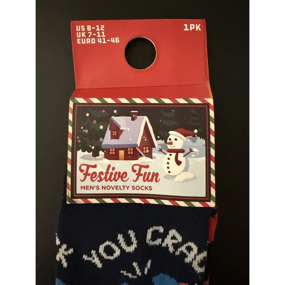 Mens Christmas Novelty Socks Bundle Davco Polar Bear Beer Festive Fun Pun 2 Pair